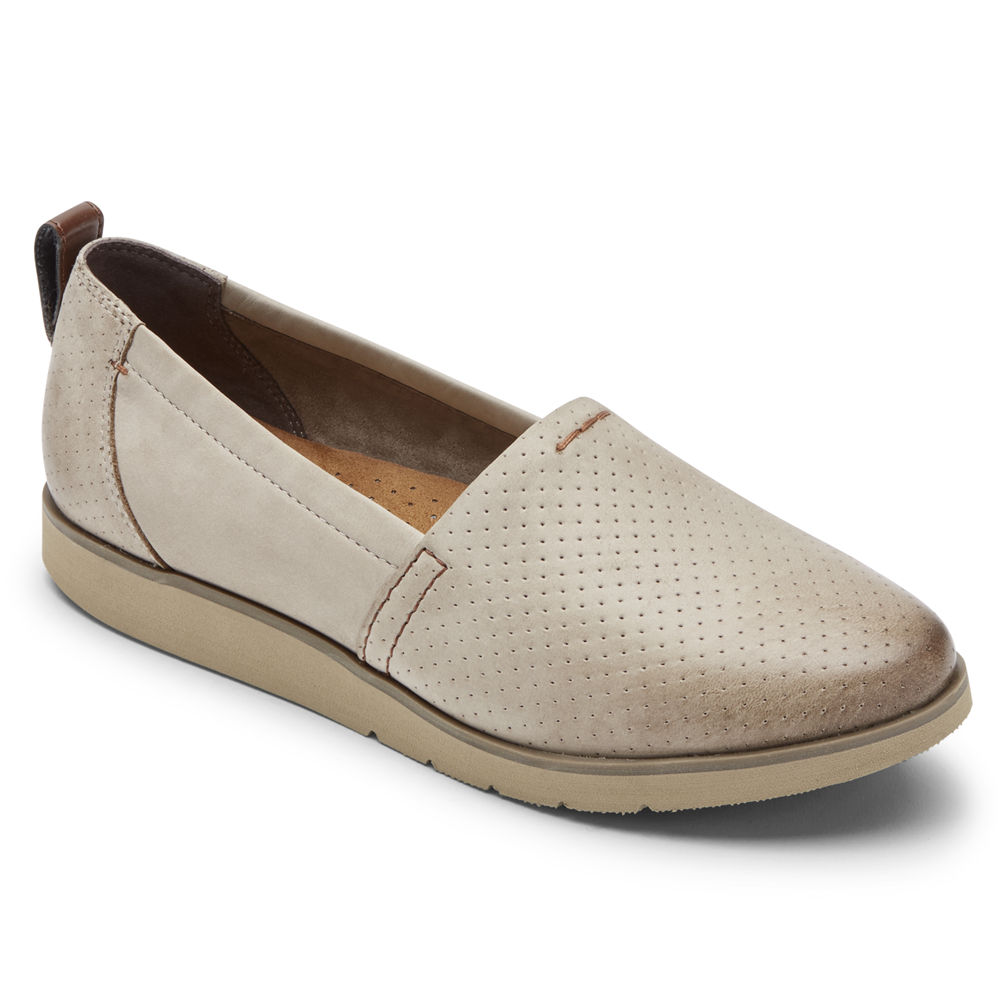 Rockport Slip-On For Womens Beige - Cobb Hill Laci - ED8129457